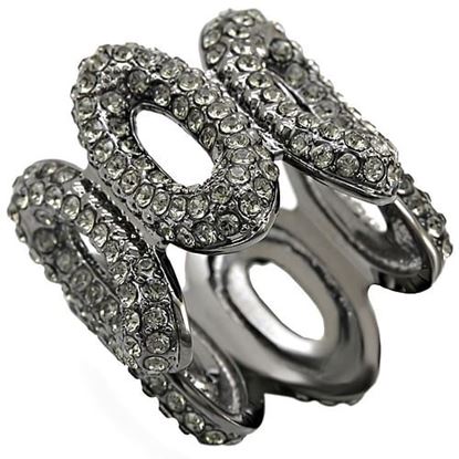 Picture of 1W033 - Brass Ring Ruthenium Women Top Grade Crystal Black Diamond