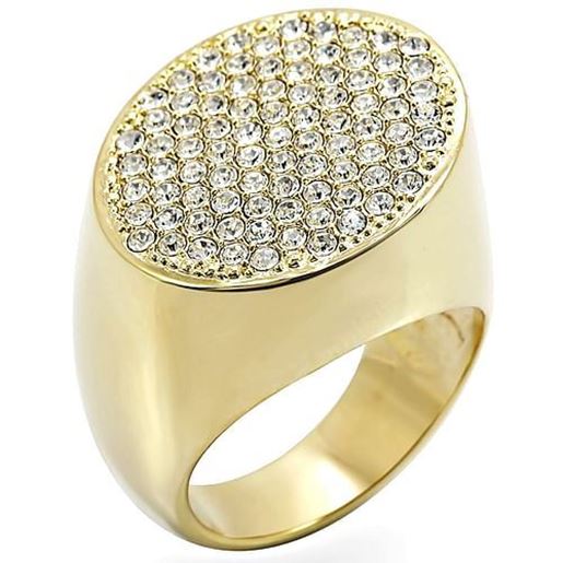 Picture of 1W034 - Brass Ring Gold Women Top Grade Crystal Clear