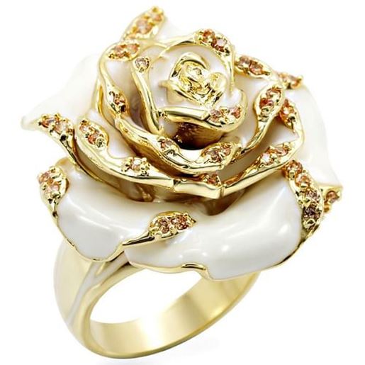 Picture of 1W040 - Brass Ring Gold Women AAA Grade CZ Champagne