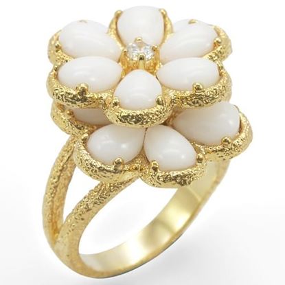 Picture of 1W045 - Brass Ring Gold Women Synthetic White