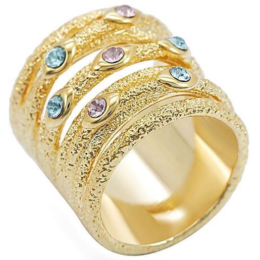 Picture of 1W047 - Brass Ring Gold Women Top Grade Crystal Multi Color