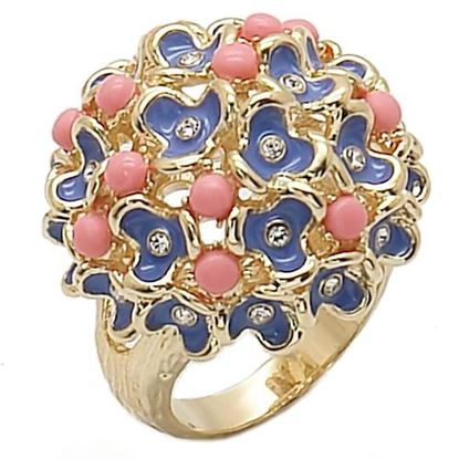 Picture of 1W106 - Brass Ring Gold Women Semi-Precious Rose