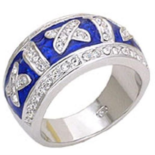 Picture of 20829 - Brass Ring Rhodium Women Top Grade Crystal Clear