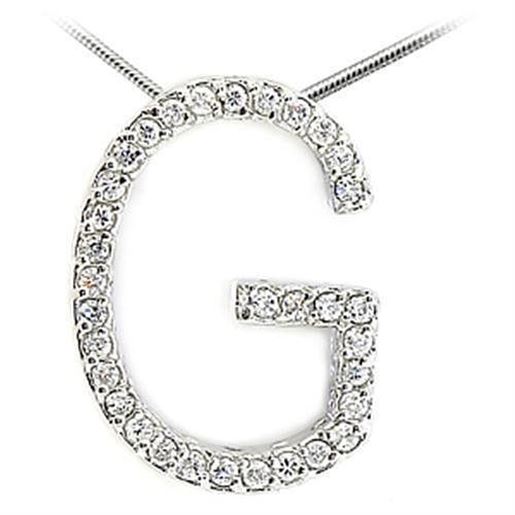 Picture of 21607 - Brass Pendant Rhodium Women AAA Grade CZ Clear