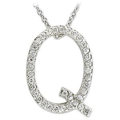 Picture of 21616 - Brass Pendant Rhodium Women AAA Grade CZ Clear