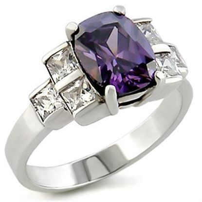 Picture of 22521 - 925 Sterling Silver Ring High-Polished Women AAA Grade CZ Amethyst