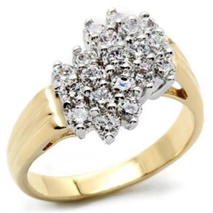 Picture of 2W012 - Brass Ring Gold+Rhodium Women AAA Grade CZ Clear