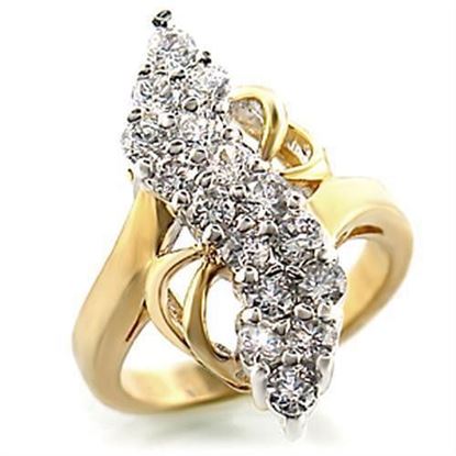 Picture of 2W017 - Brass Ring Gold+Rhodium Women AAA Grade CZ Clear