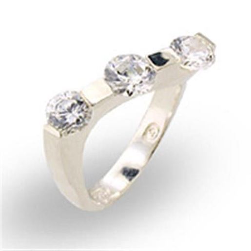 Picture of 30123 - 925 Sterling Silver Ring High-Polished Women AAA Grade CZ Clear