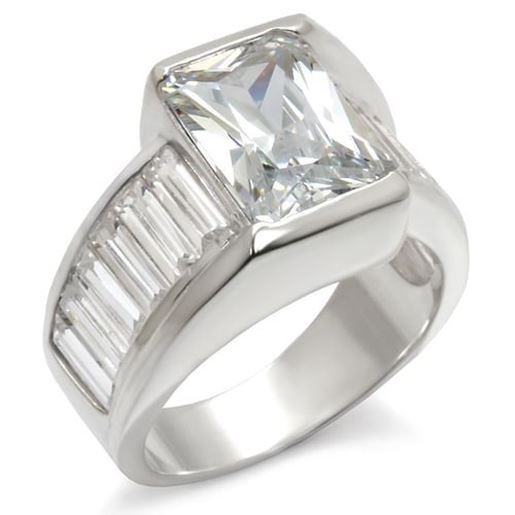 Picture of 30331 - 925 Sterling Silver Ring High-Polished Women AAA Grade CZ Clear