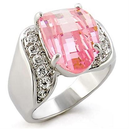 Picture of 30813 - 925 Sterling Silver Ring High-Polished Women AAA Grade CZ Rose