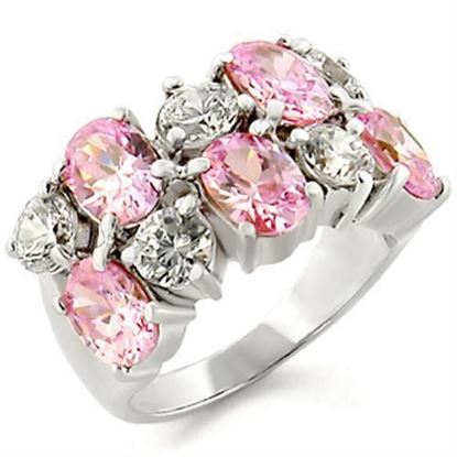 Picture of 30817 - 925 Sterling Silver Ring High-Polished Women AAA Grade CZ Rose