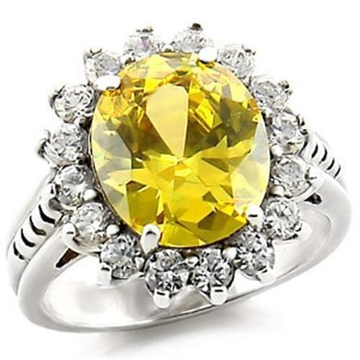 Picture of 31218 - 925 Sterling Silver Ring High-Polished Women AAA Grade CZ Citrine