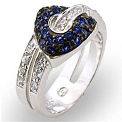 Picture of 31708 - 925 Sterling Silver Ring Rhodium + Ruthenium Women Synthetic Montana