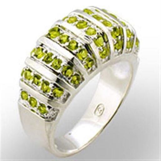 Picture of 31814 - 925 Sterling Silver Ring High-Polished Women Synthetic Peridot