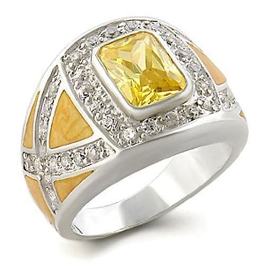 Picture of 31825 - 925 Sterling Silver Ring High-Polished Women AAA Grade CZ Citrine