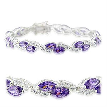 Picture of 31915 - 925 Sterling Silver Bracelet High-Polished Women AAA Grade CZ Amethyst