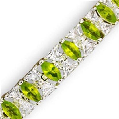 Picture of 31921 - 925 Sterling Silver Bracelet High-Polished Women Synthetic Peridot