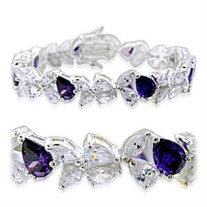 Picture of 31924 - 925 Sterling Silver Bracelet High-Polished Women AAA Grade CZ Amethyst