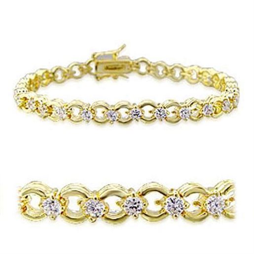 Picture of 32005 - Brass Bracelet Gold Women AAA Grade CZ Clear