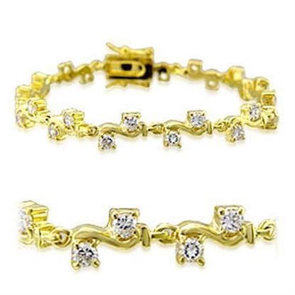 Picture of 32006 - Brass Bracelet Gold Women AAA Grade CZ Clear