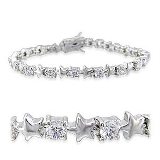 Picture of 32020 - Brass Bracelet Rhodium Women AAA Grade CZ Clear