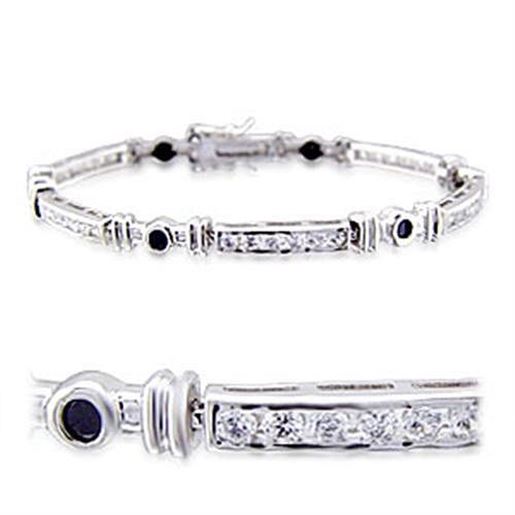 Picture of 32021 - Brass Bracelet Rhodium Women AAA Grade CZ Jet