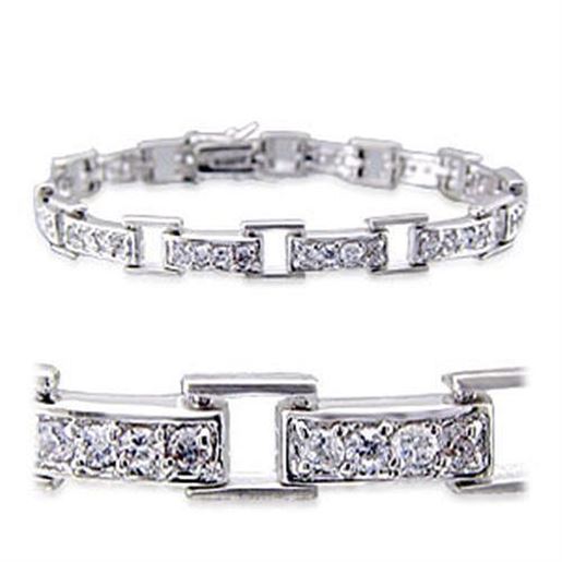 Picture of 32023 - Brass Bracelet Rhodium Women AAA Grade CZ Clear