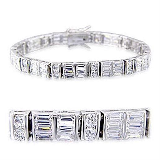 Picture of 32024 - Brass Bracelet Rhodium Women AAA Grade CZ Clear