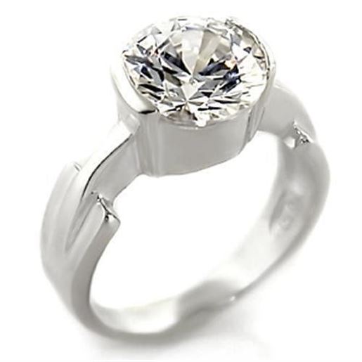 Picture of 32125 - 925 Sterling Silver Ring High-Polished Women AAA Grade CZ Clear