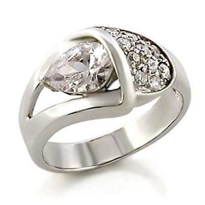 Picture of 32128 - 925 Sterling Silver Ring High-Polished Women AAA Grade CZ Clear