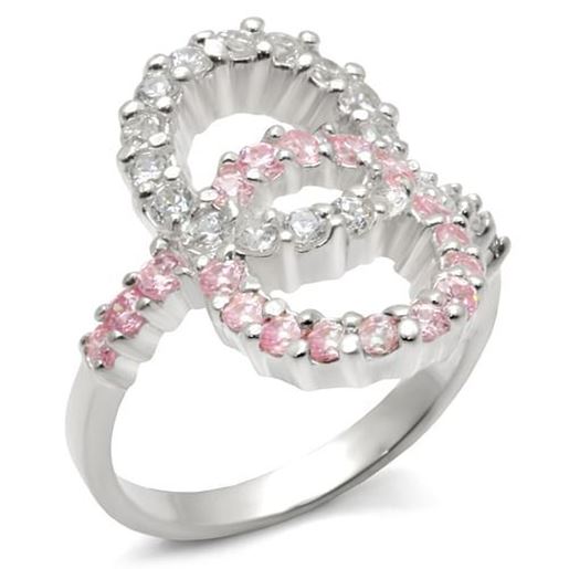 Picture of 32516 - 925 Sterling Silver Ring High-Polished Women AAA Grade CZ Rose