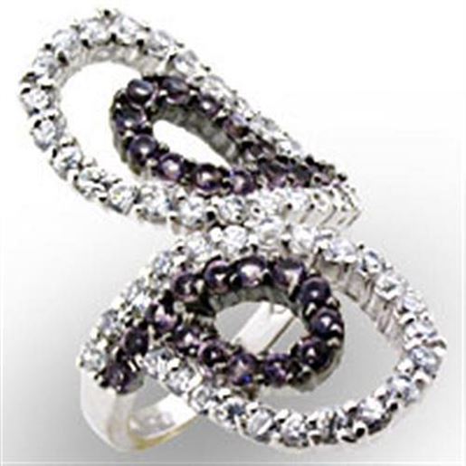 Picture of 32518 - 925 Sterling Silver Ring High-Polished Women AAA Grade CZ Amethyst