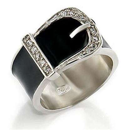 Picture of 32625 - 925 Sterling Silver Ring High-Polished Women Top Grade Crystal Clear