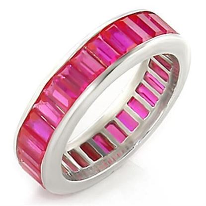 Picture of 33901 - 925 Sterling Silver Ring High-Polished Women Synthetic Ruby