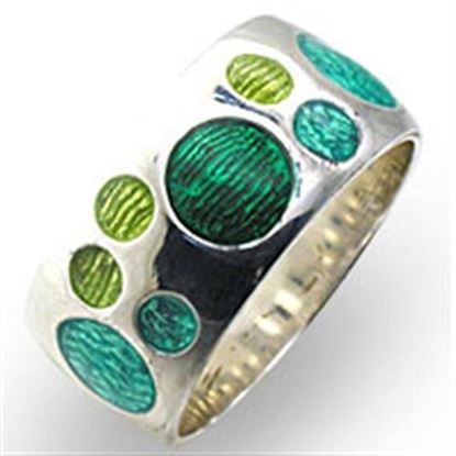 Picture of 33904 - 925 Sterling Silver Ring High-Polished Women Epoxy Multi Color