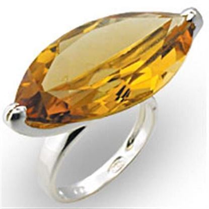 Picture of 33915 - 925 Sterling Silver Ring High-Polished Women AAA Grade CZ Citrine