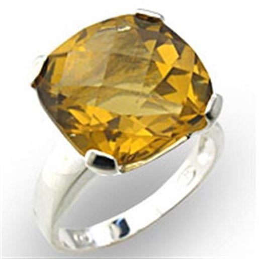 Picture of 34019 - 925 Sterling Silver Ring High-Polished Women Semi-Precious Citrine