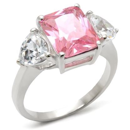 Picture of 34101 - 925 Sterling Silver Ring High-Polished Women AAA Grade CZ Rose