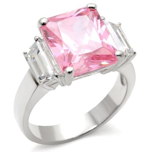 Picture of 34102 - 925 Sterling Silver Ring High-Polished Women AAA Grade CZ Rose