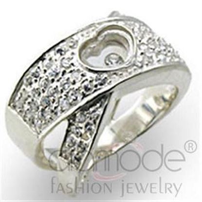 Picture of 34114 - 925 Sterling Silver Ring High-Polished Women Top Grade Crystal Clear