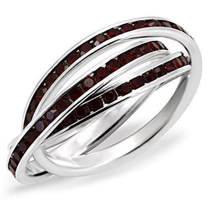 Picture of 35113 - 925 Sterling Silver Ring High-Polished Women Top Grade Crystal Garnet