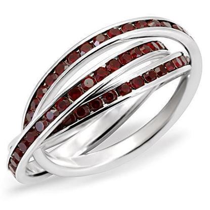 Picture of 35119 - 925 Sterling Silver Ring High-Polished Women Top Grade Crystal Siam