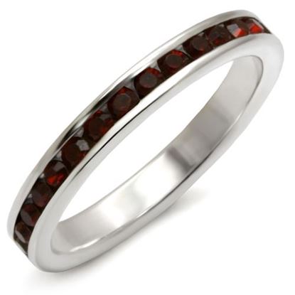 Picture of 35137 - 925 Sterling Silver Ring High-Polished Women Top Grade Crystal Garnet