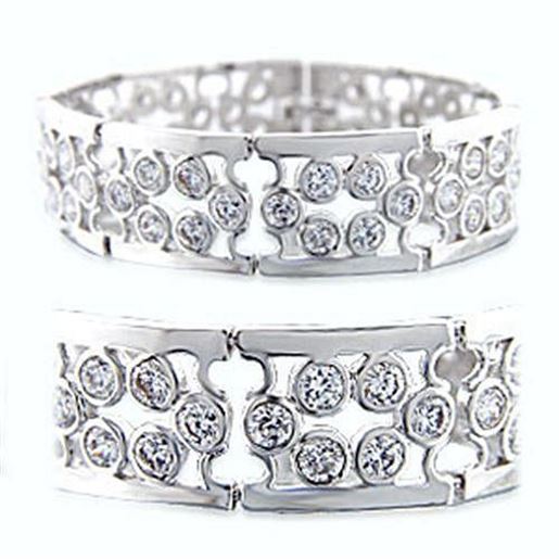 Picture of 36702 - Brass Bracelet Rhodium Women AAA Grade CZ Clear