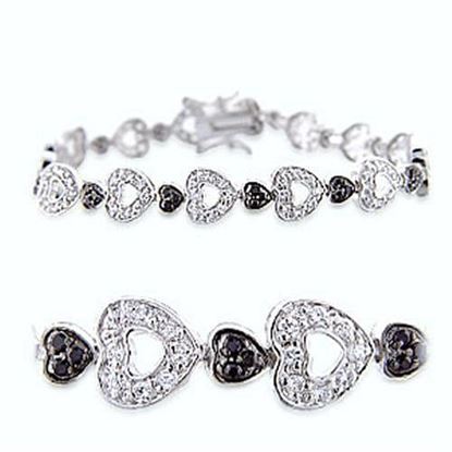 Picture of 36705 - Brass Bracelet Rhodium + Ruthenium Women AAA Grade CZ Jet