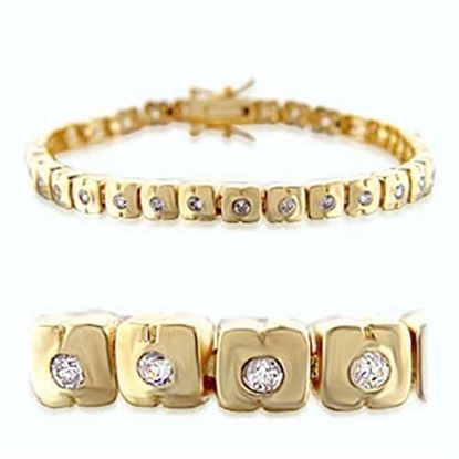 Picture of 36711 - Brass Bracelet Gold Women AAA Grade CZ Clear