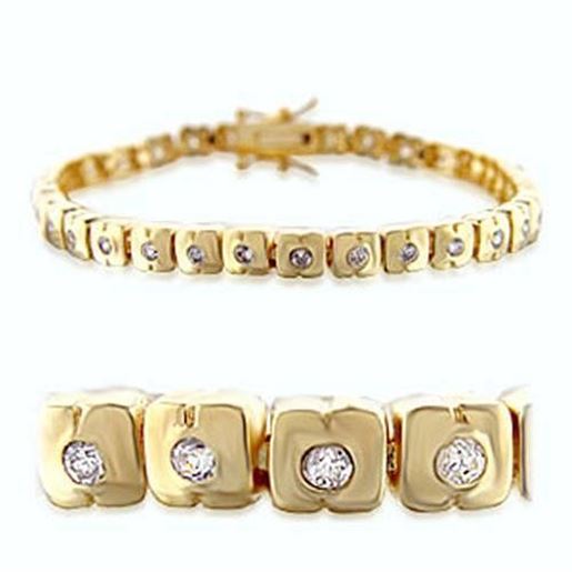 Picture of 36711 - Brass Bracelet Gold Women AAA Grade CZ Clear