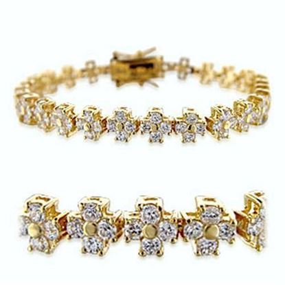 Picture of 36714 - Brass Bracelet Gold Women AAA Grade CZ Clear