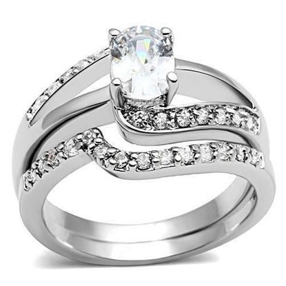 Picture of 3W022 - Brass Ring Rhodium Women AAA Grade CZ Clear